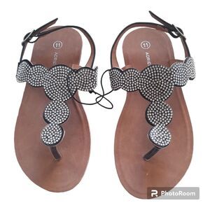 Adrienne Vittadini Melody Crystal Medallion Sandals